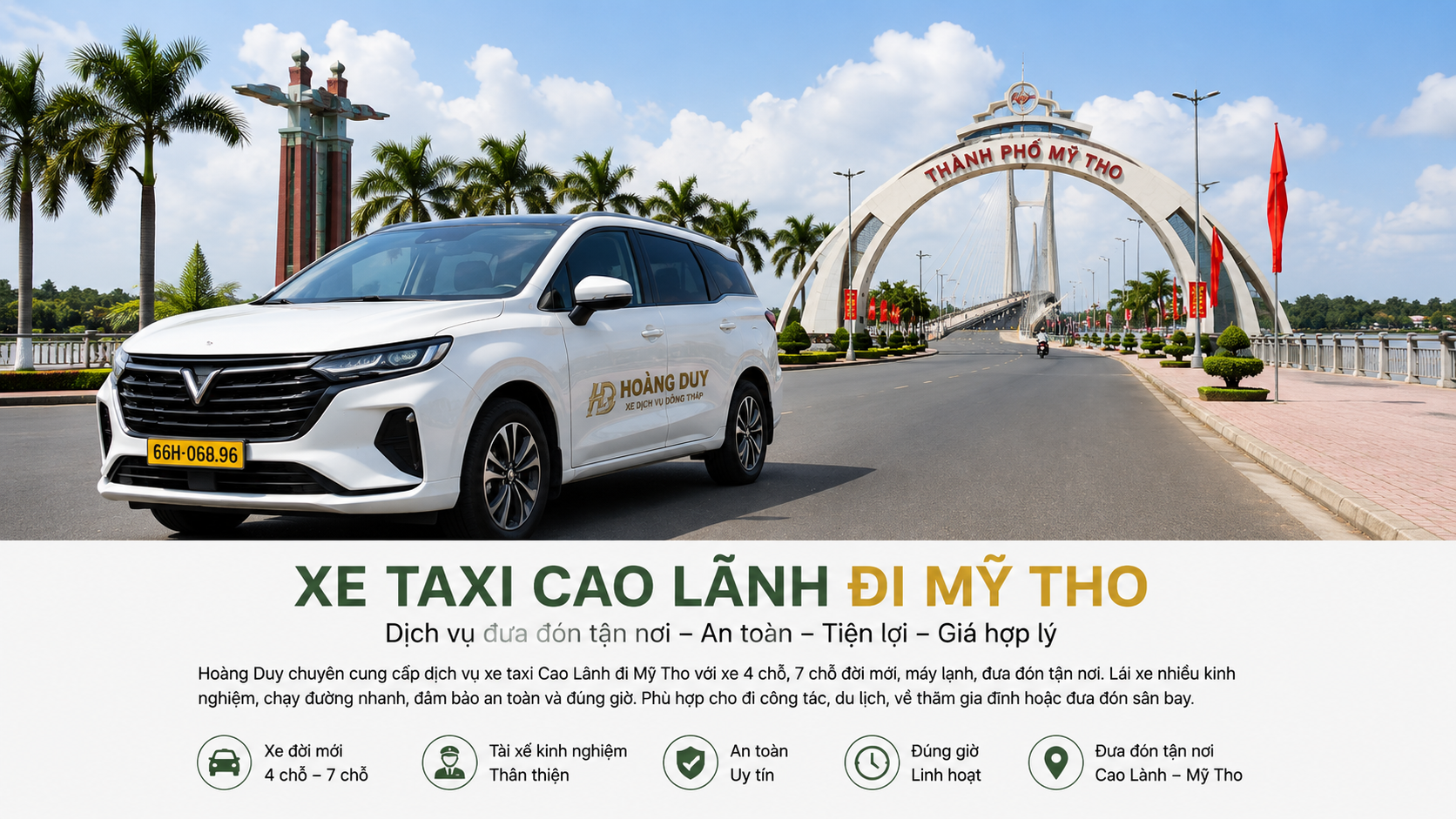 Xe taxi Cao Lãnh đi Mỹ Tho